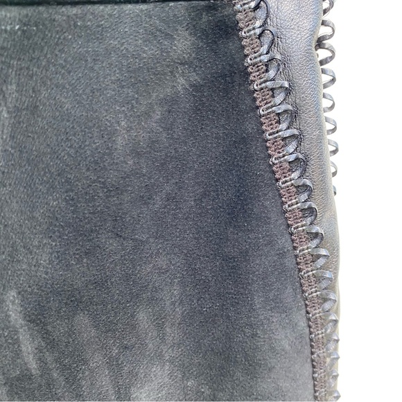 Vintage Black Suede & Leather Trim Stretch Pants Size XL - Picture 3 of 8